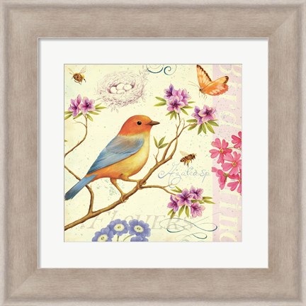 Framed Birds and Bees II Print