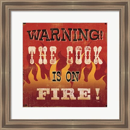 Framed Cook is on Fire Print