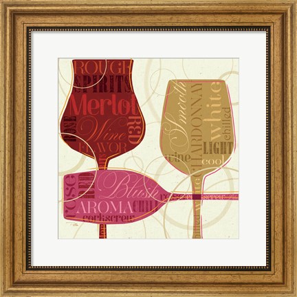 Framed Colorful Wine I Print