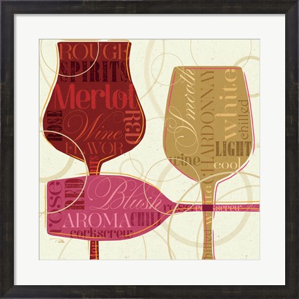 Framed Colorful Wine I Print