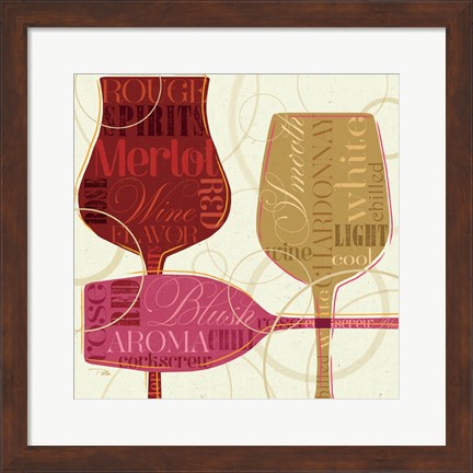 Framed Colorful Wine I Print