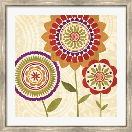 Framed Fall Flowers II Print