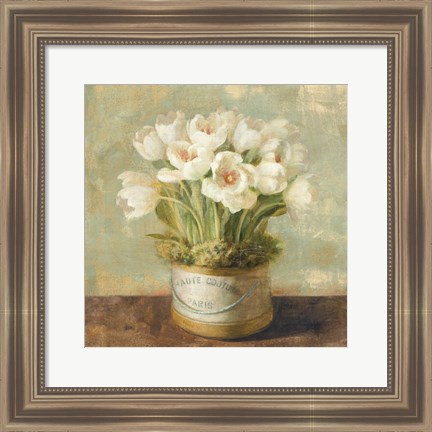 Framed Hatbox Tulips Print