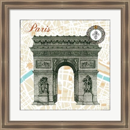 Framed Monuments des Paris Arc Print