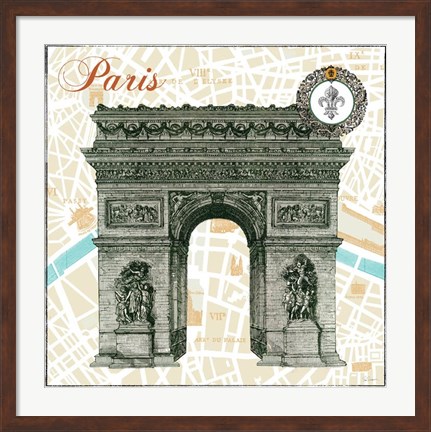 Framed Monuments des Paris Arc Print