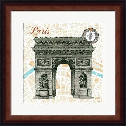 Framed Monuments des Paris Arc Print