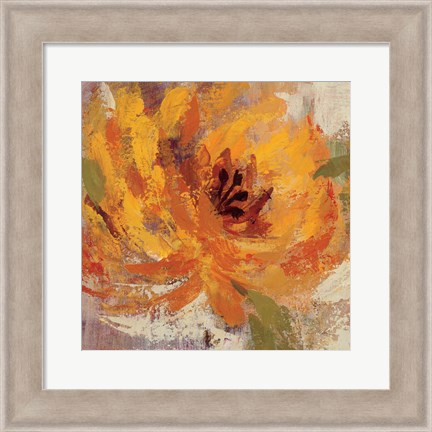 Framed Fiery Dahlias I Crop Print