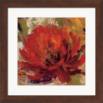 Framed Fiery Dahlias II Crop Print