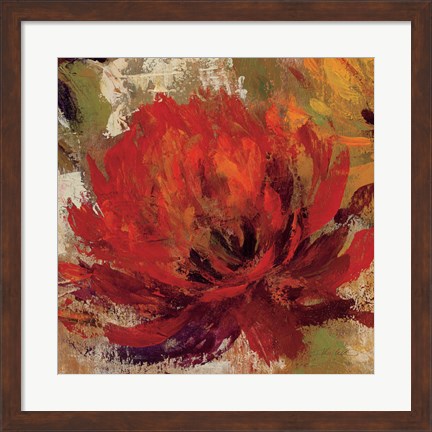 Framed Fiery Dahlias II Crop Print