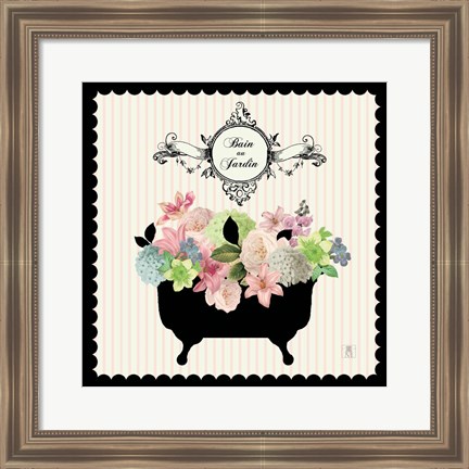 Framed Bain du Jardin I Print