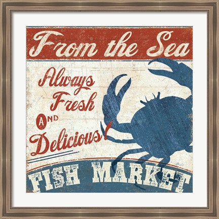 Framed Fresh Seafood IV Print