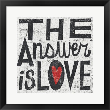 Framed Answer is Love Grunge Square Print