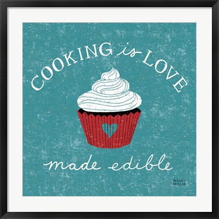 Framed Cooking is Love Print