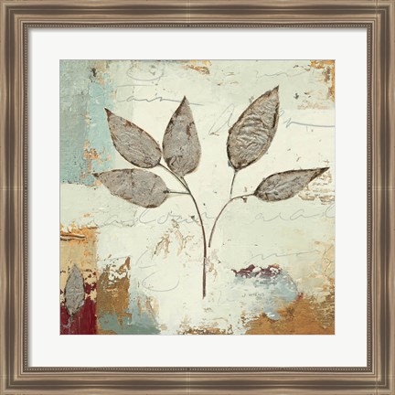 Framed Silver Leaves III Print