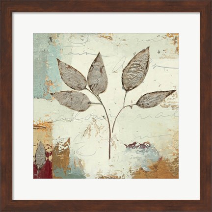 Framed Silver Leaves III Print