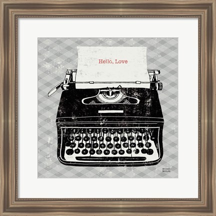 Framed Vintage Analog Typewriter Print