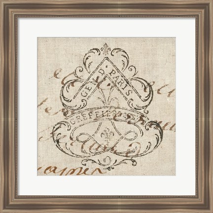 Framed Letter Crest III Print