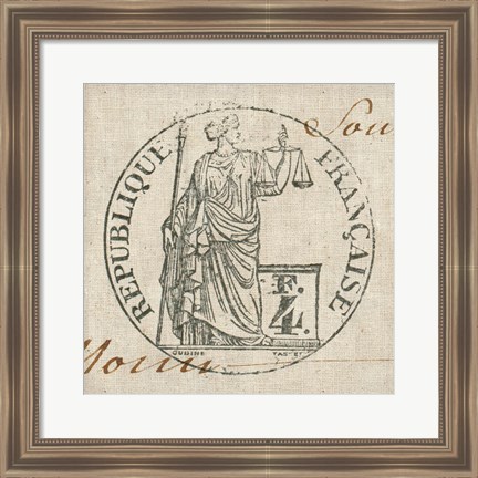 Framed Letter Crest V Print