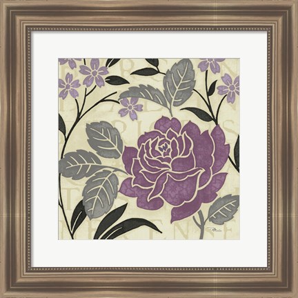 Framed Perfect Petals II Lavender Print