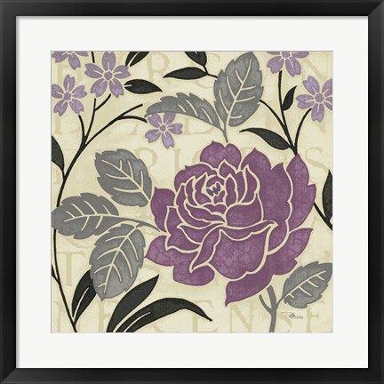 Framed Perfect Petals II Lavender Print