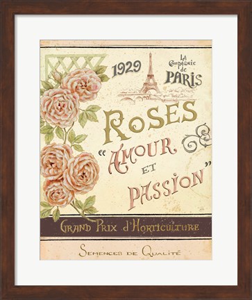 Framed French Seed Packet I Print