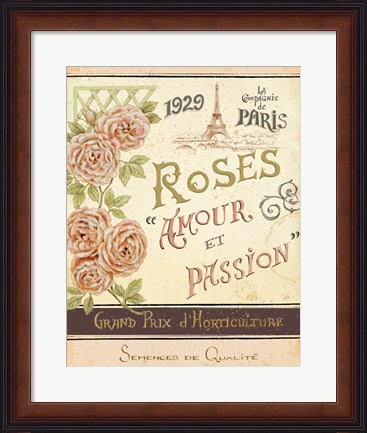 Framed French Seed Packet I Print