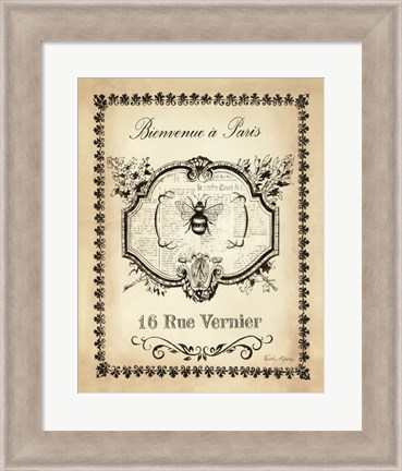 Framed Paris Bees I Print