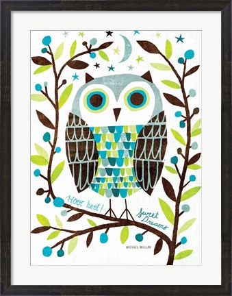 Framed Night Owl I Print