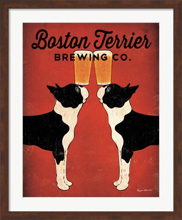 Framed Boston Terrier Brewing Co. Print