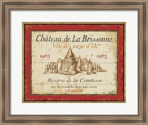 Framed French Wine Labels I Print