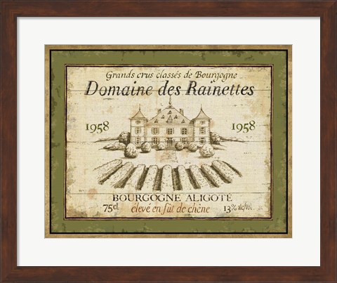 Framed French Wine Label III Print