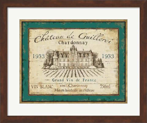 Framed French Wine Label IV Print