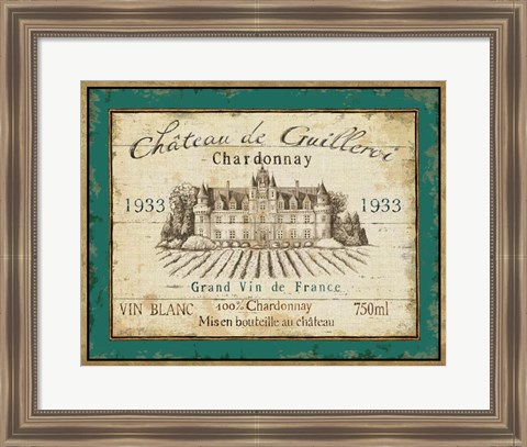 Framed French Wine Label IV Print