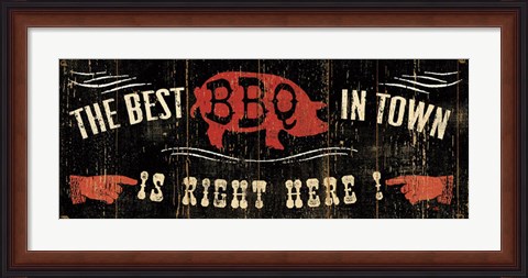 Framed Best BBQ in Town Print