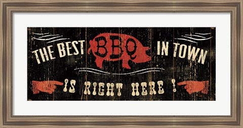 Framed Best BBQ in Town Print