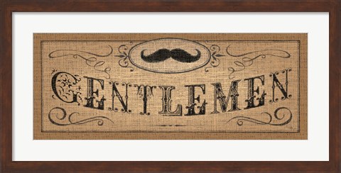 Framed Le Restroom Burlap II Print