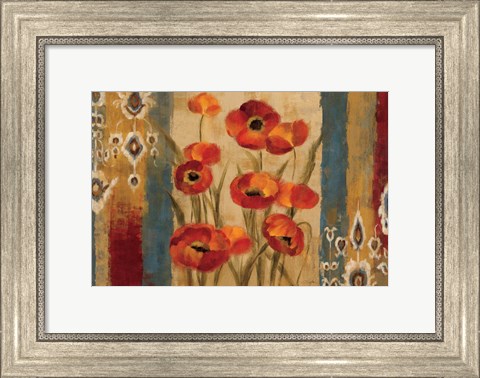 Framed Ikat Floral Tapestry Print