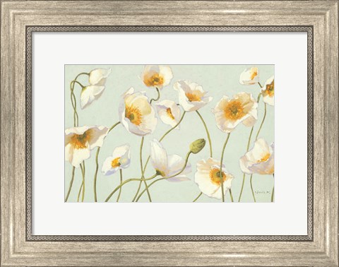 Framed White and Bright Poppies Print