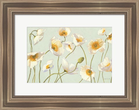 Framed White and Bright Poppies Print