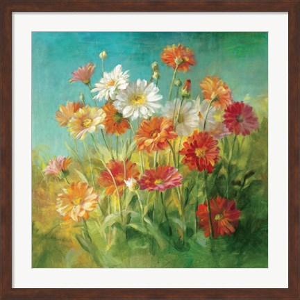 Framed Painted Daisies Print