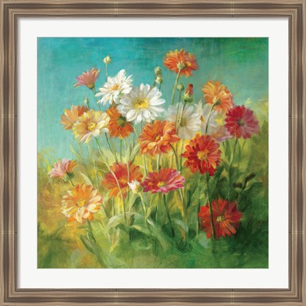 Framed Painted Daisies Print