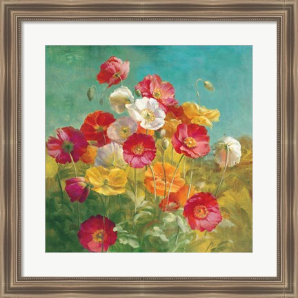 Framed Poppies in the Field Print