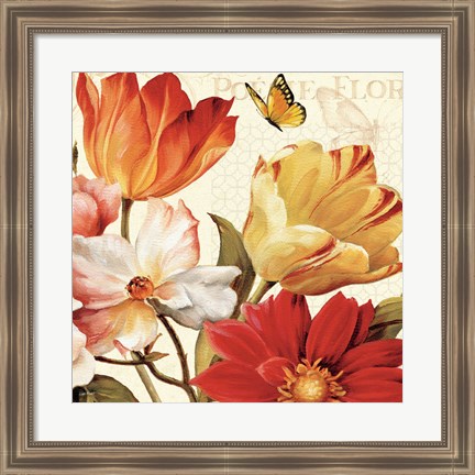 Framed Poesie Florale III Crop Print