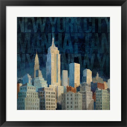 Framed Midnight in Midtown Words Print