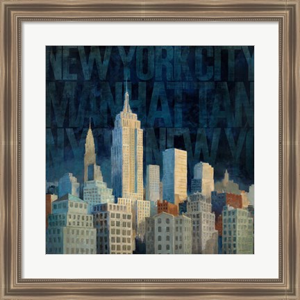 Framed Midnight in Midtown Words Print