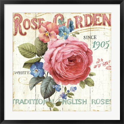 Framed Rose Garden I Print