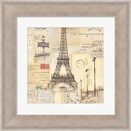 Framed Paris Collage II Print