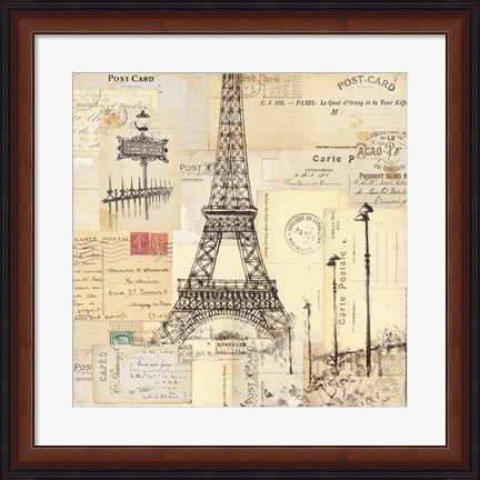 Framed Paris Collage II Print