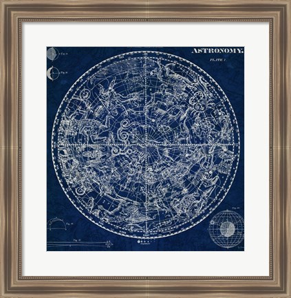 Framed Celestial Blueprint Print