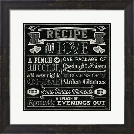 Framed Thoughtful Recipes III Print